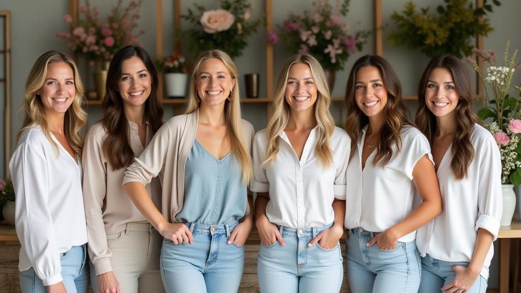 Equipo de Sonata Flora sonriendo en su taller